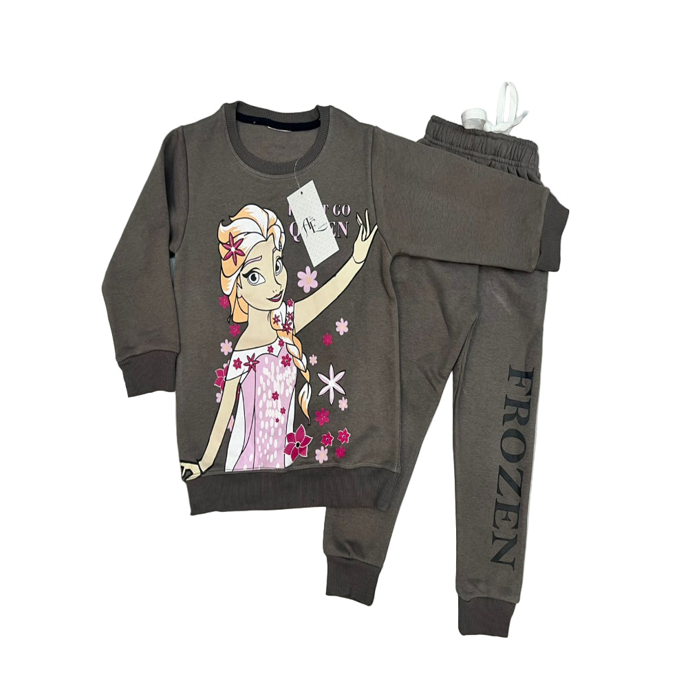 Frozen Girls Suit/warm winter fleece fabric